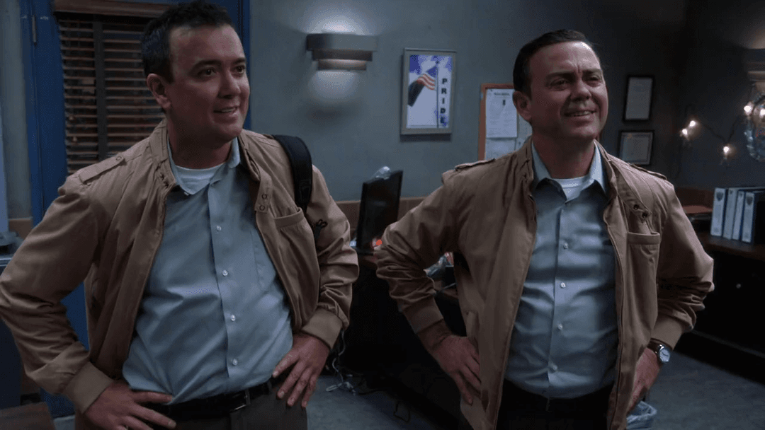 Boyle and Bill standing side-by-side