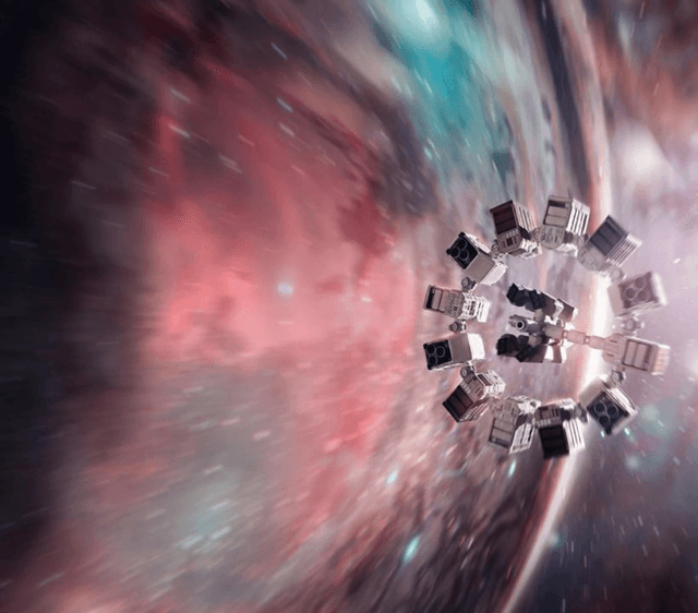 The spaceship going into the wormhole in Interstellar