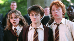 The trio looking in curiosity in Harry Potter and the Prisoner of Azkaban