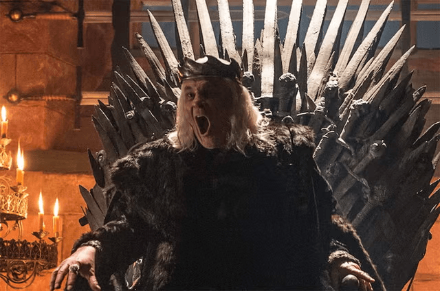 The Mad King shouting from his Iron Throne